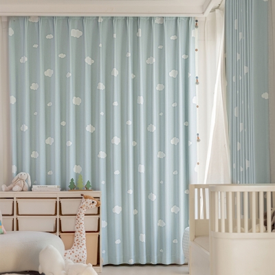 NIMBUS Cloud Embroidered Chenille Custom Kids Curtains
