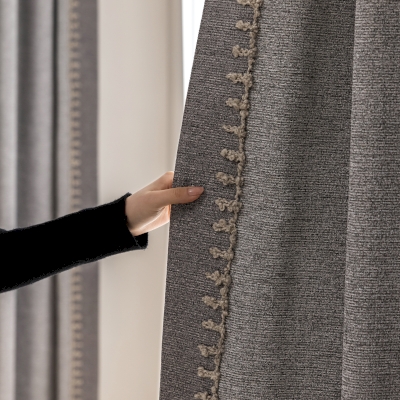 GRISA Textured Woven Cotton-Polyester Blend Custom Curtains