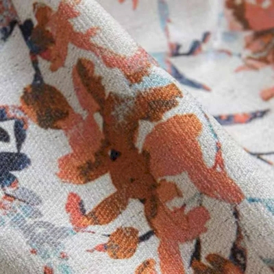 Coussin en Lin et Coton Sur Mesure, Motif Glycine Aquarelle