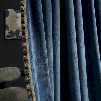 MAJESTIA Rococo Jacquard Silk Velvet Custom Curtains