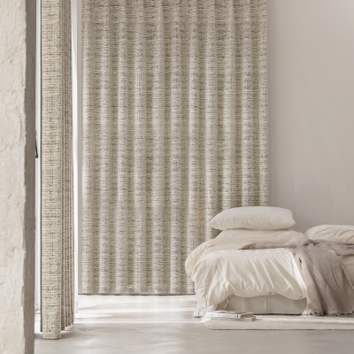 SKADI Mineral Stripe Wool Bouclé Textured Custom Curtains