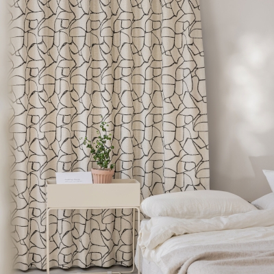 KAVAN Abstract Line Textured Jacquard Modern Custom Curtains