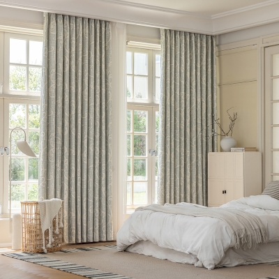 ARABELLA Acanthus Jacquard Textured Linen-Cotton Custom Curtains
