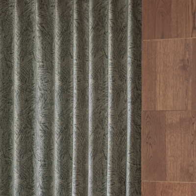 Rideau Sur Mesure LIGNEA, Tissu Texturé Laine Mélangée, Motif Végétal Texturé