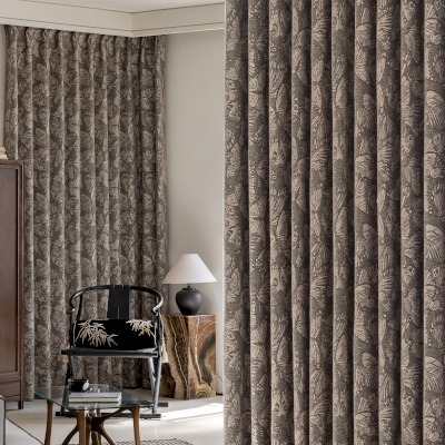AMAYA Butterfly Jacquard Wool-Blend Textured Custom Curtains