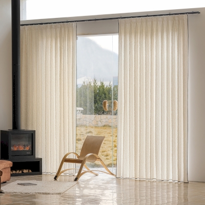 ORÉLIA Textured Crinkled Linen-Look Custom Sheer Curtains