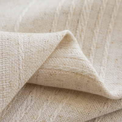 Rideau Tamisant RIVAGE, Texture à Rayures Tissées, Effet Lin Naturel, Confection Sur Mesure
