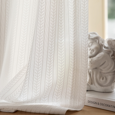 Voilage Tamisant Thermique NEREA, Tissu Jacquard Motif Arête de Poisson, Voilage Sur Mesure