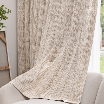 Rideau Sur Mesure NEREUS, Tissu Coton-Lin Mélangé, Tissage Texturé Irrégulier Façon Écorce