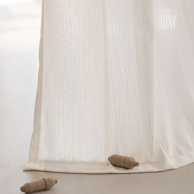 Voilage Sur Mesure ARBORIA, Voile Texturé Raffiné, Motif Strié Branches Fines