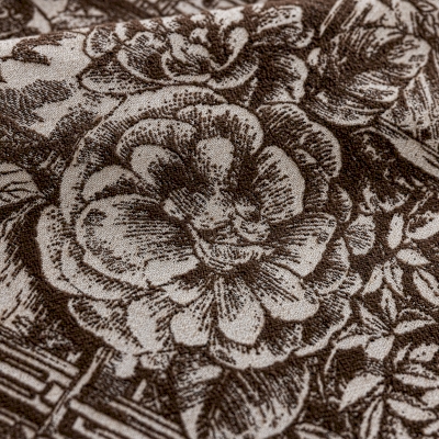 Rideau Sur Mesure PALATIN, Tissu Jacquard Laine Mélangée, Motif Jardin Classique