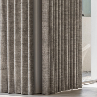 Rideau Sur Mesure BARRA, Tissu Coton-Lin Mélangé, Jacquard Chiné Micro-Zigzag