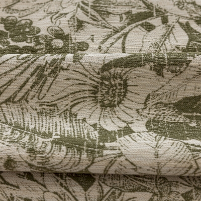 Rideau Sur Mesure ALVÉE, Tissu Jacquard Texturé, Motif Botanique Façon Gravure sur Bois