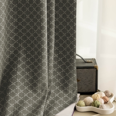 DORLÉA Textured Diamond Crosshatch Jacquard Custom Curtains