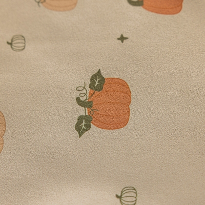 Rideau Enfant Sur Mesure POMMELO, Tissu Chenille Imprimée, Motif Royaume des Petits Potirons
