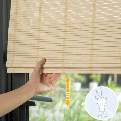 NOMA Natural Bamboo Cordless Drill-Free Custom Bamboo Blind