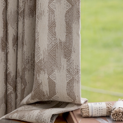 JACORY Textured Diamond Woven Jacquard Custom Curtains
