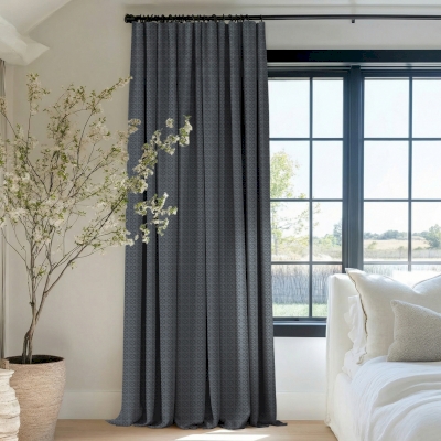 AURENCE Relief Quatrefoil Sculpted Velvet Custom Water-Repellent Curtains