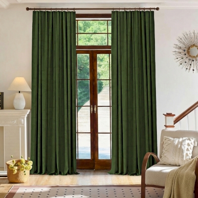 LORÉNZA Contemporary Geometric Relief Sculpted Velvet Custom Water-Repellent Curtains