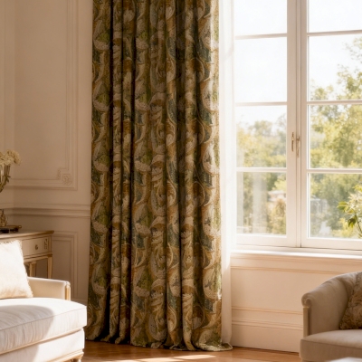 AURÉLIS Artistic Botanical Alpaca-Blend Velvet Custom Curtains