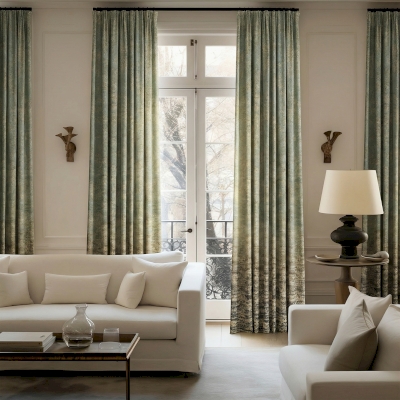 ALPERIA Luminous Mineral-Effect Ombre Velvet Custom Curtains