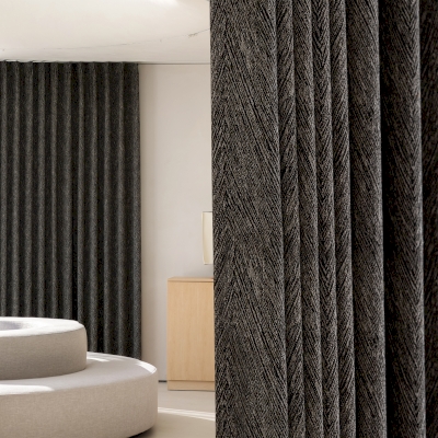 SÉRÉNCE Textured Chevron Chenille Jacquard Custom Curtains