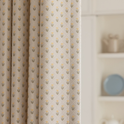 LYSIA Tulip Embossed Jacquard Custom Curtains with Diamond Texture