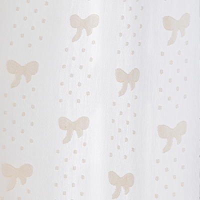 Voilage Sur Mesure LORINA, Jacquard Coton Lin Mélangé, Motif Nœuds et Pois Fantaisie