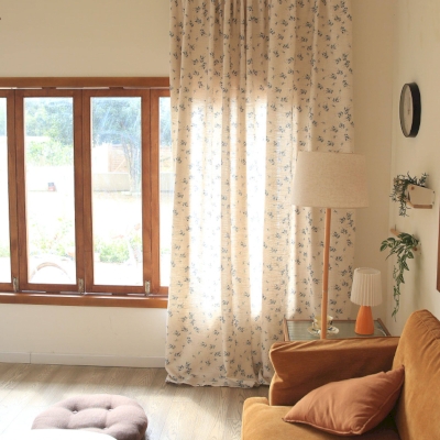 EEMIL Wildflower Print Linen-Blend Custom Curtains