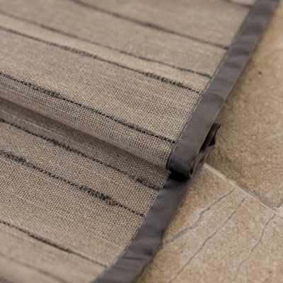 LINIARA Horizontal Striped Textured Linen Custom Roman Shade