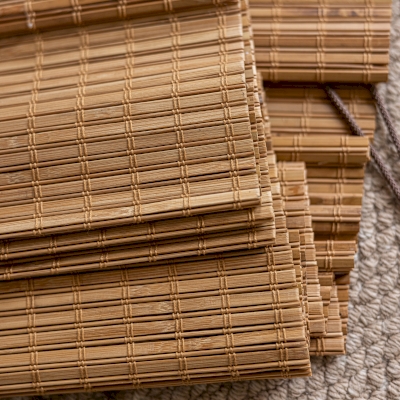 BAMORA Zen-Inspired Fine-Weave 100% Natural Bamboo Custom Roman Shade