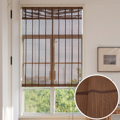 RAVENA Natural Brown Fine-Weave 100% Bamboo Custom Roller Shade