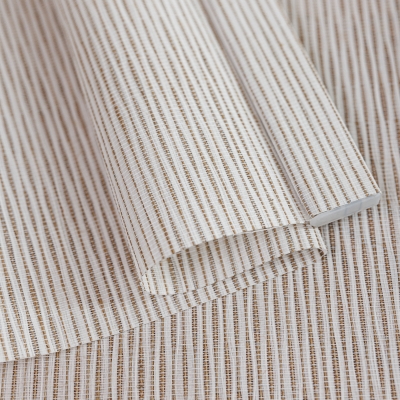 CALYRA Natural Ivory Striped Jute and Paper Weave Custom Roller Shade