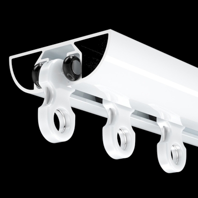 Rail Rideau Plafond ALUNA Sur Mesure, Profil Arrondi Anti-Jour et Glissement Silencieux