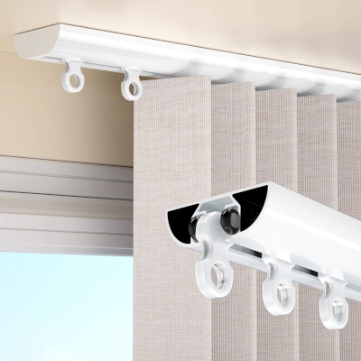 Rail Rideau Plafond ALUNA Sur Mesure, Profil Arrondi Anti-Jour et Glissement Silencieux