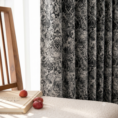 VALDORIA Baroque Floral Jacquard Wool-Linen Blend Custom Curtains