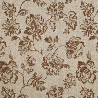 Rideau Sur Mesure ROMÉLIA, Tissu Jacquard en Laine Mélangée, Motif de Roses Anciennes