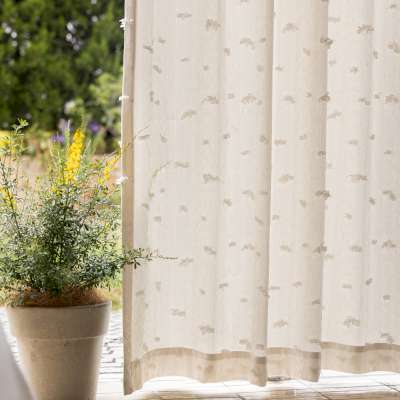 Rideau Sur Mesure NÉVORIA, Tissu Texturé à Motif Floral Tissé et Détails Duveteux en Relief