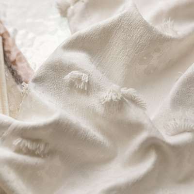 Custom Made NÉVORIA Curtain, Woven Floral Textured Fabric with Raised Soft Details