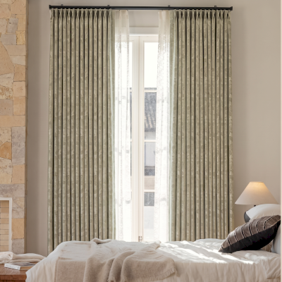Custom Made LORÉSIA Blackout Curtain, Chenille Fabric with Jacquard Rose Pattern