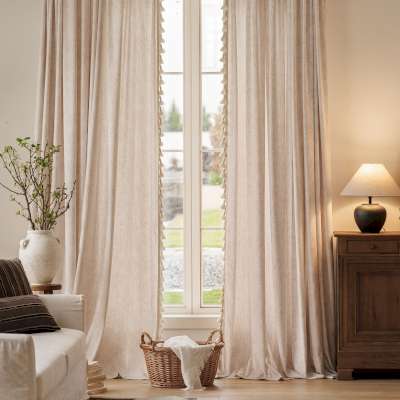 Custom Made LUMÉRIA Sheer Curtain, Chenille Fabric with Jacquard Foliage Pattern