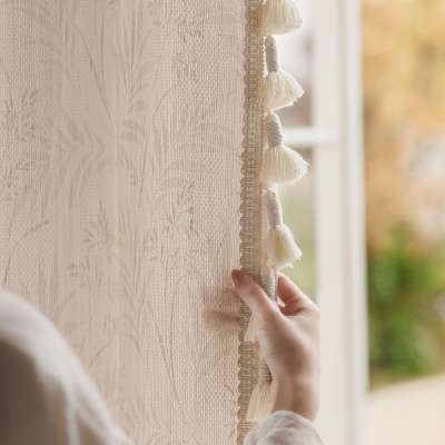 Custom Made LUMÉRIA Sheer Curtain, Chenille Fabric with Jacquard Foliage Pattern
