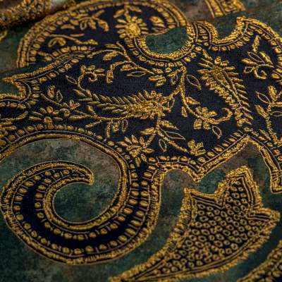 Custom-made PALAZZO curtain, Jacquard fabric with satin relief, Baroque paisley pattern