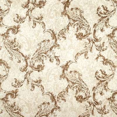 Custom Made ALVÉRINE Curtain, Wool Blend Fabric with Baroque Arabesque Pattern