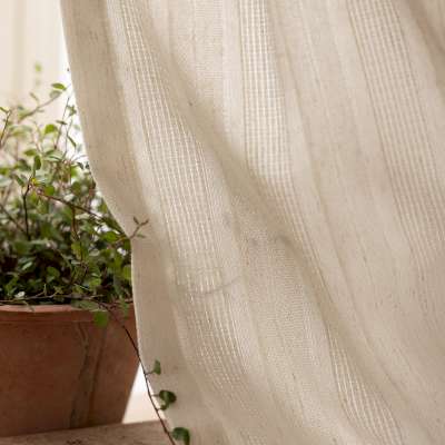 CCustom Made CELINA Sheer Curtain, Linen Look Textured Fabric with Subtle Vertical Stripes