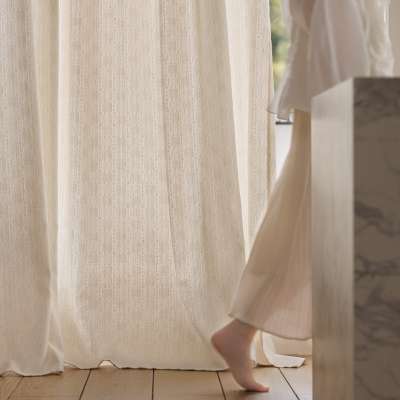 Custom Made CELORIA Sheer Curtain, Textured Jacquard Fabric with Subtle Geometric Pattern