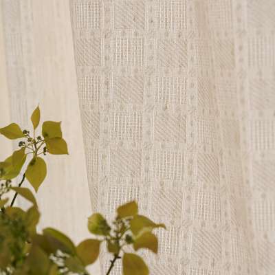 Custom Made CELORIA Sheer Curtain, Textured Jacquard Fabric with Subtle Geometric Pattern