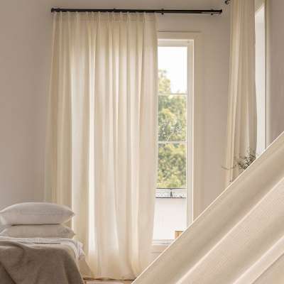 Custom Made SOLEANE Sheer Curtain, Textured Fabric with Natural Woven Structure