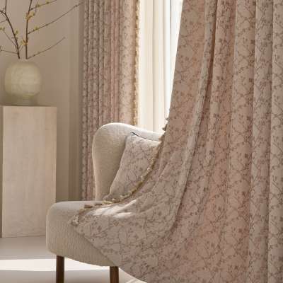 Rideau Sur Mesure SYLVARA, Tissu Jacquard Chenille, Motif Rameaux Bourgeonnants