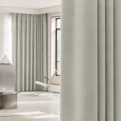 NALVERA Embossed Branching Foliage Chenille Jacquard Custom Curtains